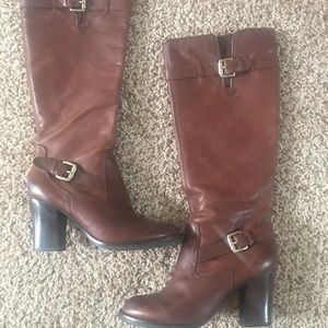 Michael Kors aged leather brown boots